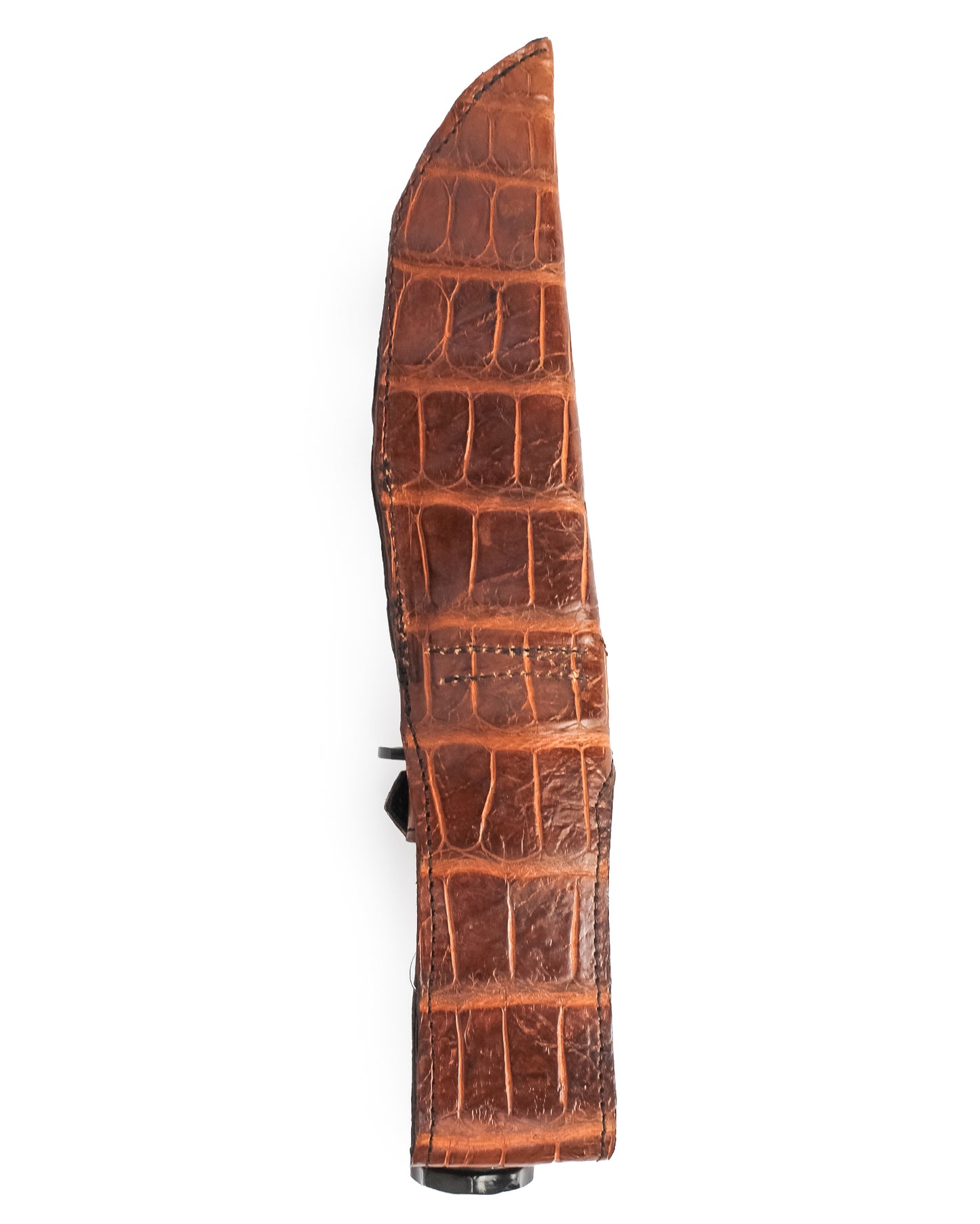 Large Alligator Knife Holster with Jungle Master Knife - Cognac