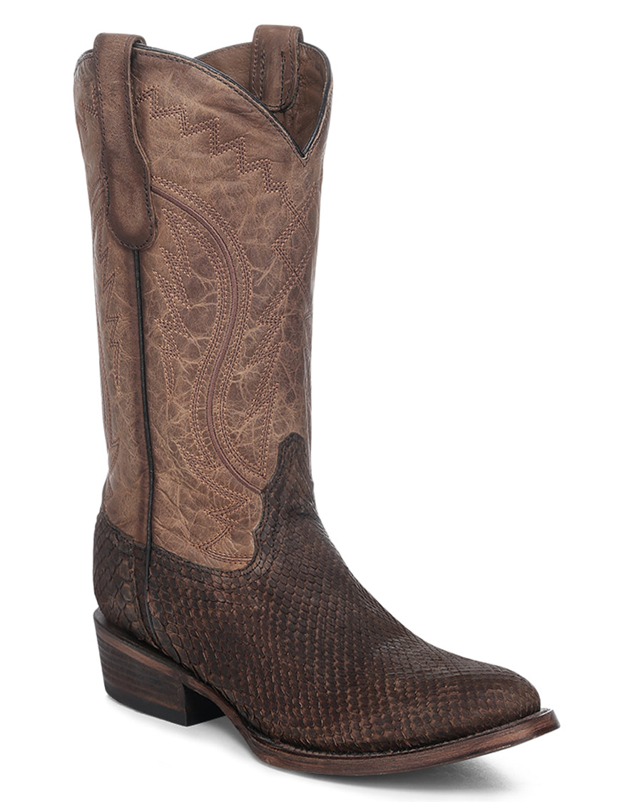 Men's Exotic Embroidered Round Toe Western Boots - L8028 by Corral from Skip’s Western Outfitters | COR-L8028-080-D