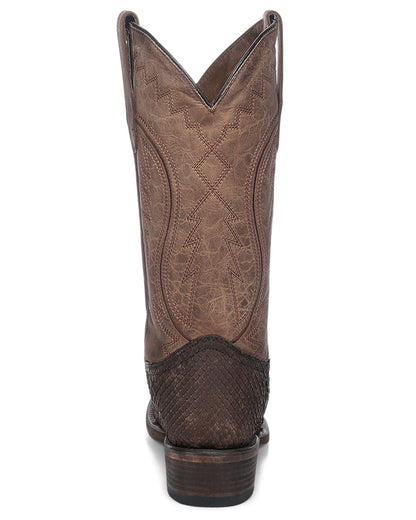 Men's Exotic Embroidered Round Toe Western Boots - L8028