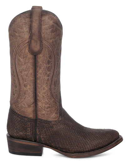 Men's Exotic Embroidered Round Toe Western Boots - L8028