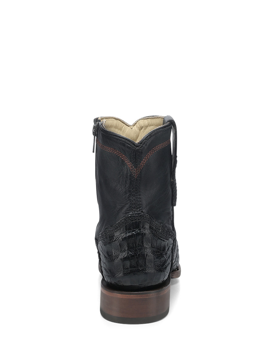 Men's Exotic Short Round Toe Western Boots - A4961