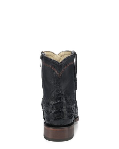 Men's Exotic Short Round Toe Western Boots - A4961