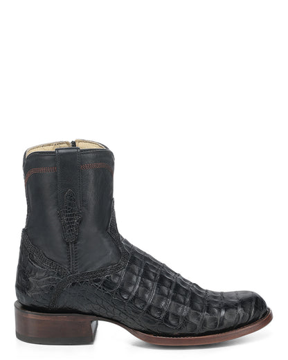 Men's Exotic Short Round Toe Western Boots - A4961