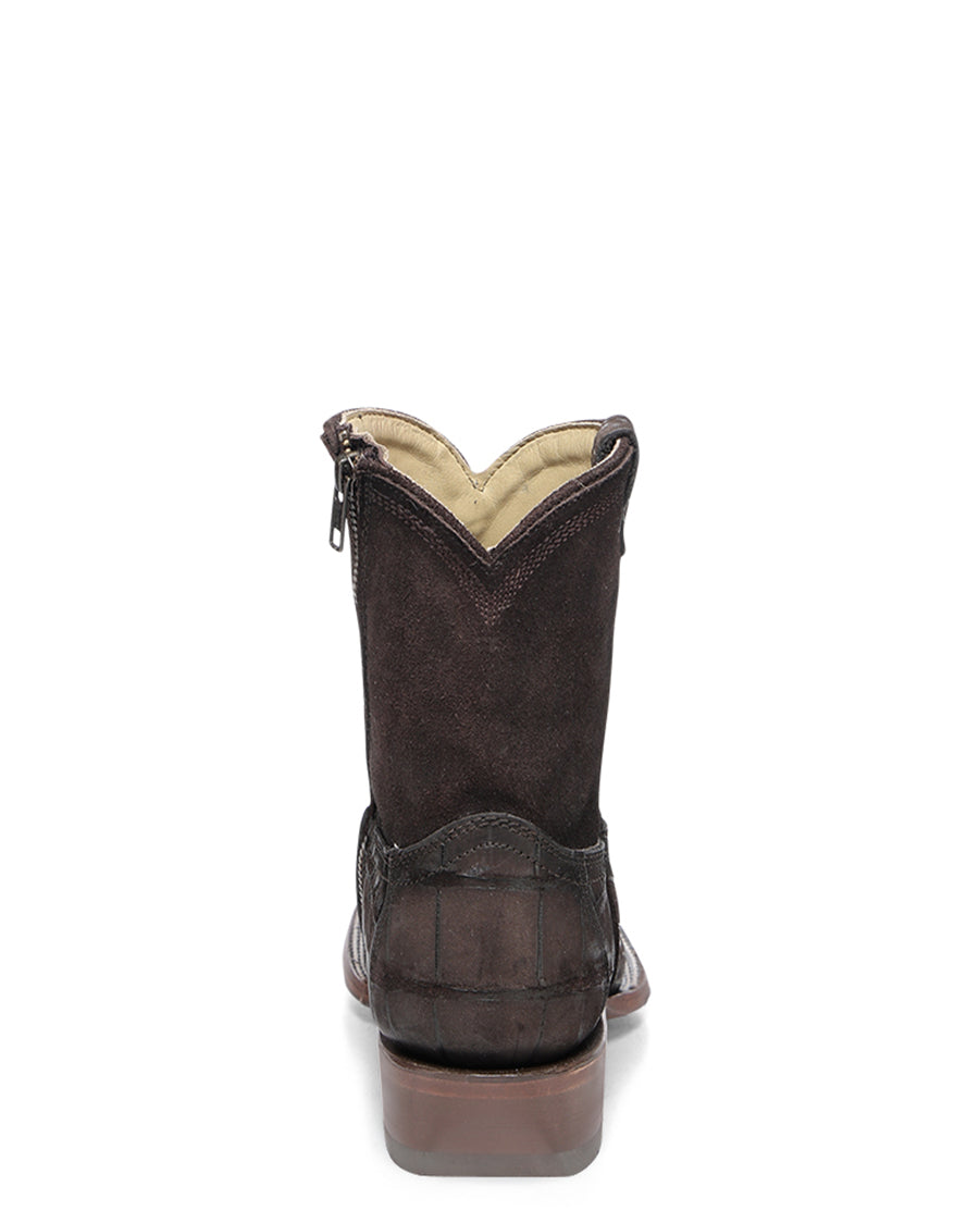 Men's Exotic Short Square Toe Western Boots
