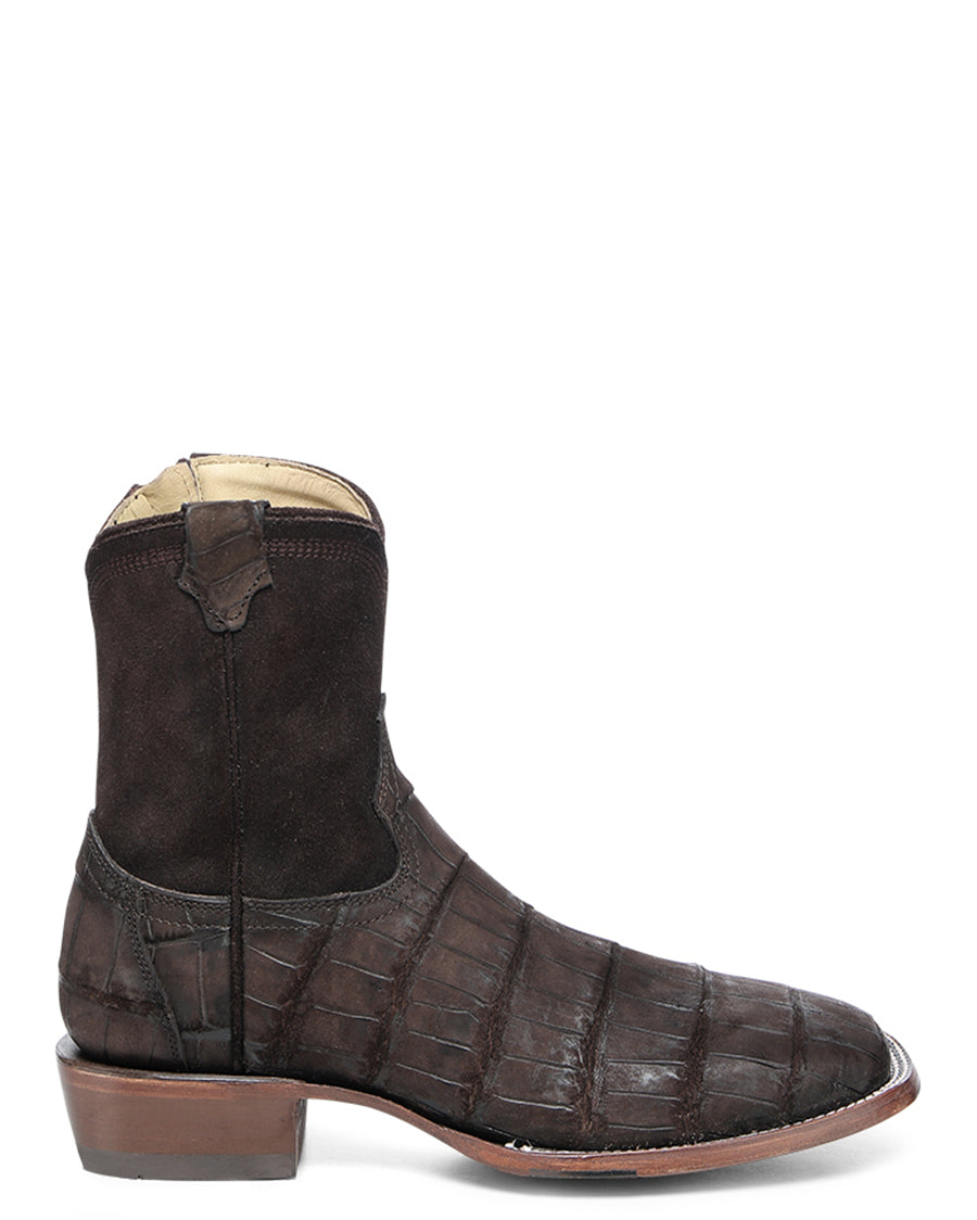 Men's Exotic Short Square Toe Western Boots