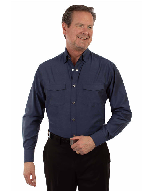 Men's Two-Toned Western Shirt by Scully from Skip’s Western Outfitters | SCU-PS-365-BLU-S-BLUE