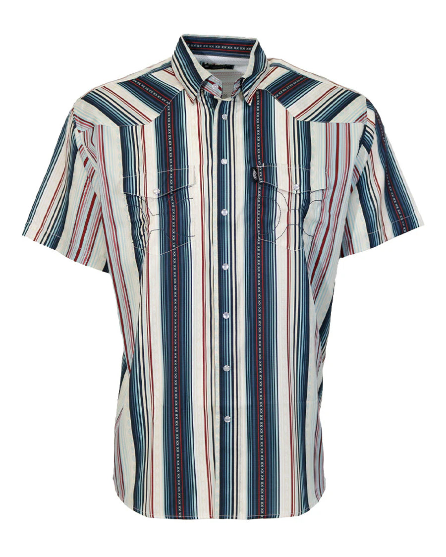 Youth Sol Whitecap Grey Short Sleeve Pearl Snap Western Shirt - Ht2621Nvst-Y
