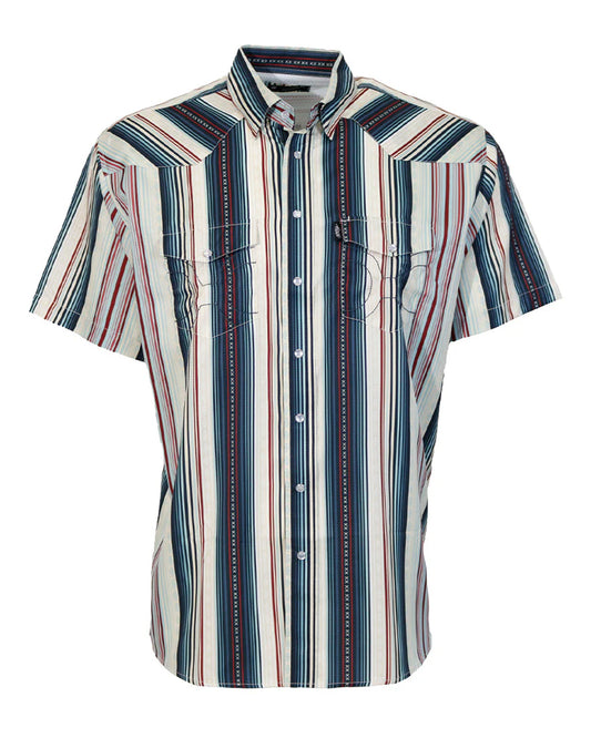 Youth Sol Whitecap Grey Short Sleeve Pearl Snap Western Shirt - Ht2621Nvst-Y