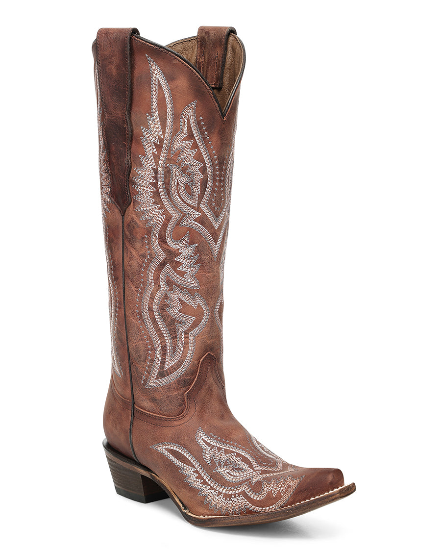 Circle G Women's Shedron Embroidery Triad Tall Top Western Boots - L8072