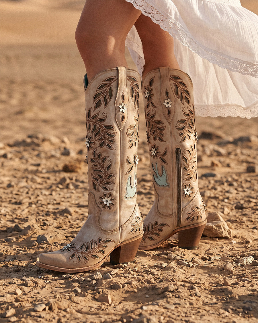 Women's Floral Day Tall Western Boots - Z5429