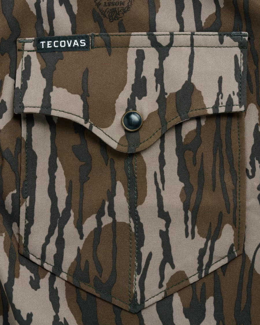 Men's Tecovas X Mossy Oak Short Sleeve Performance Western Shirt - 61103-Mob