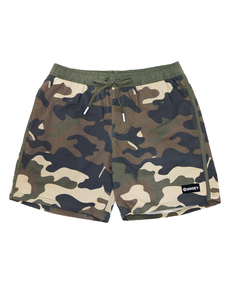 Men's Breaker 6.5" Inseam Boardshorts - Hb2602Ca by Hooey from Skip’s Western Outfitters | HOO-HB2602CA-S-BROWN/GREEN/CREAM-CAMO