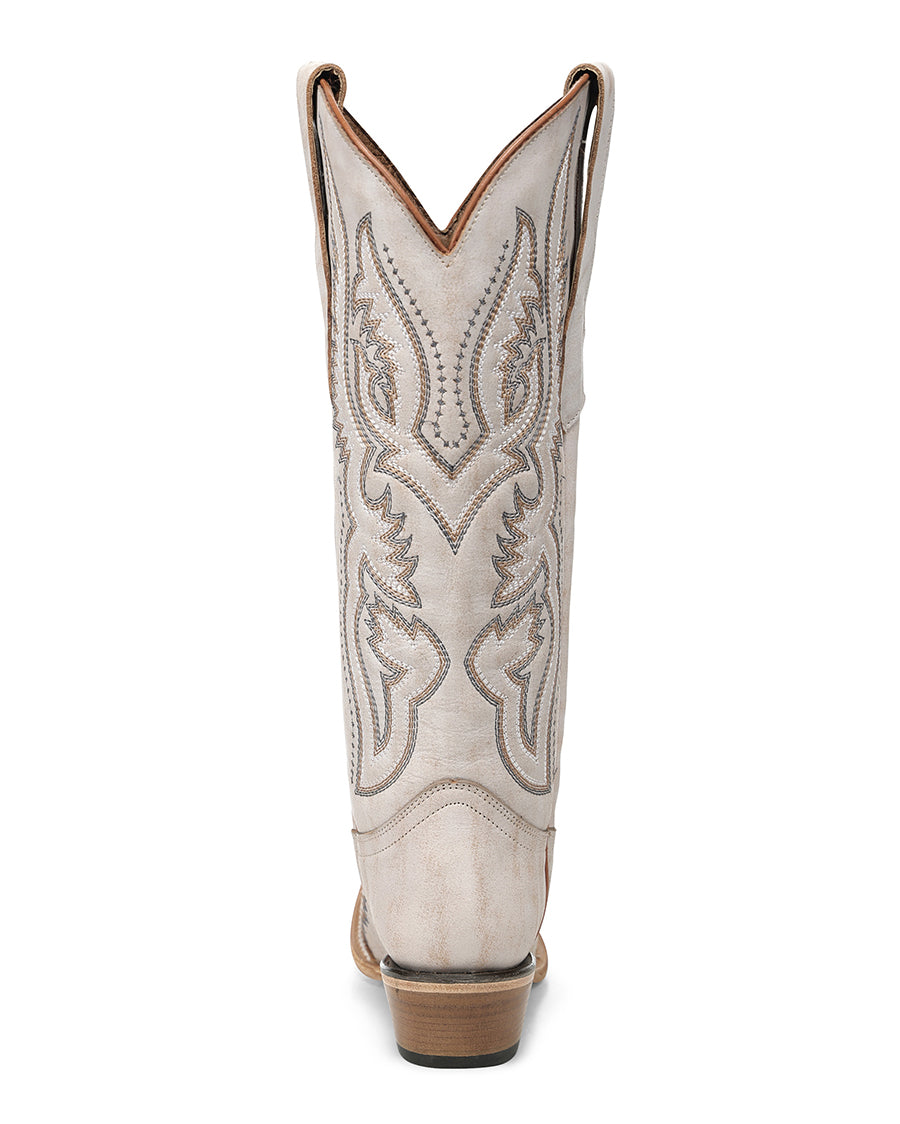 Circle G Women's White Embroidery Triad Tall Top Western Boots - L8073
