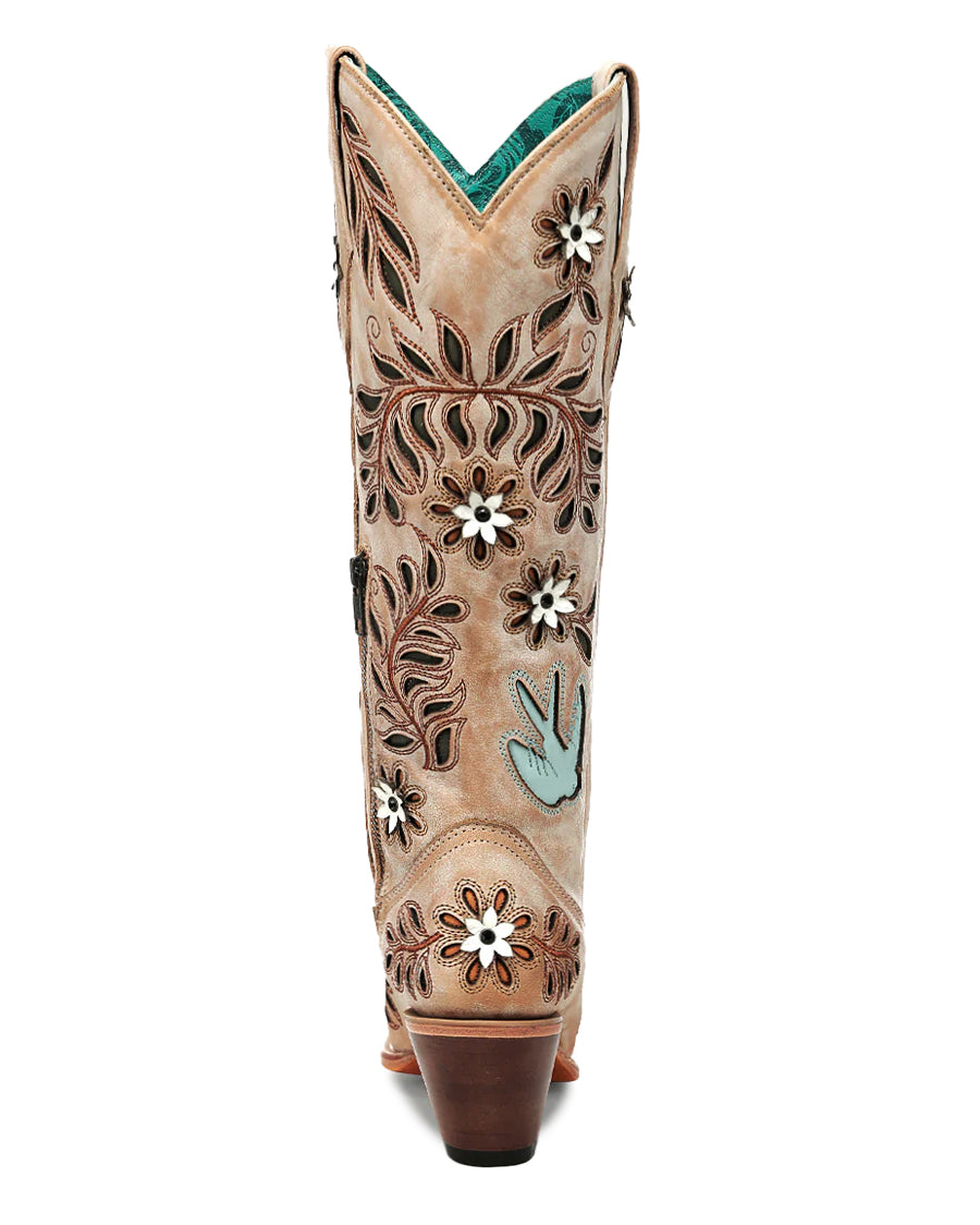 Women's Floral Day Tall Western Boots - Z5429