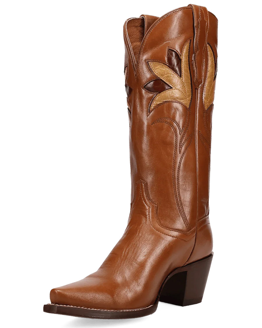Women's Marsala Leather Western Boots - Dp7174