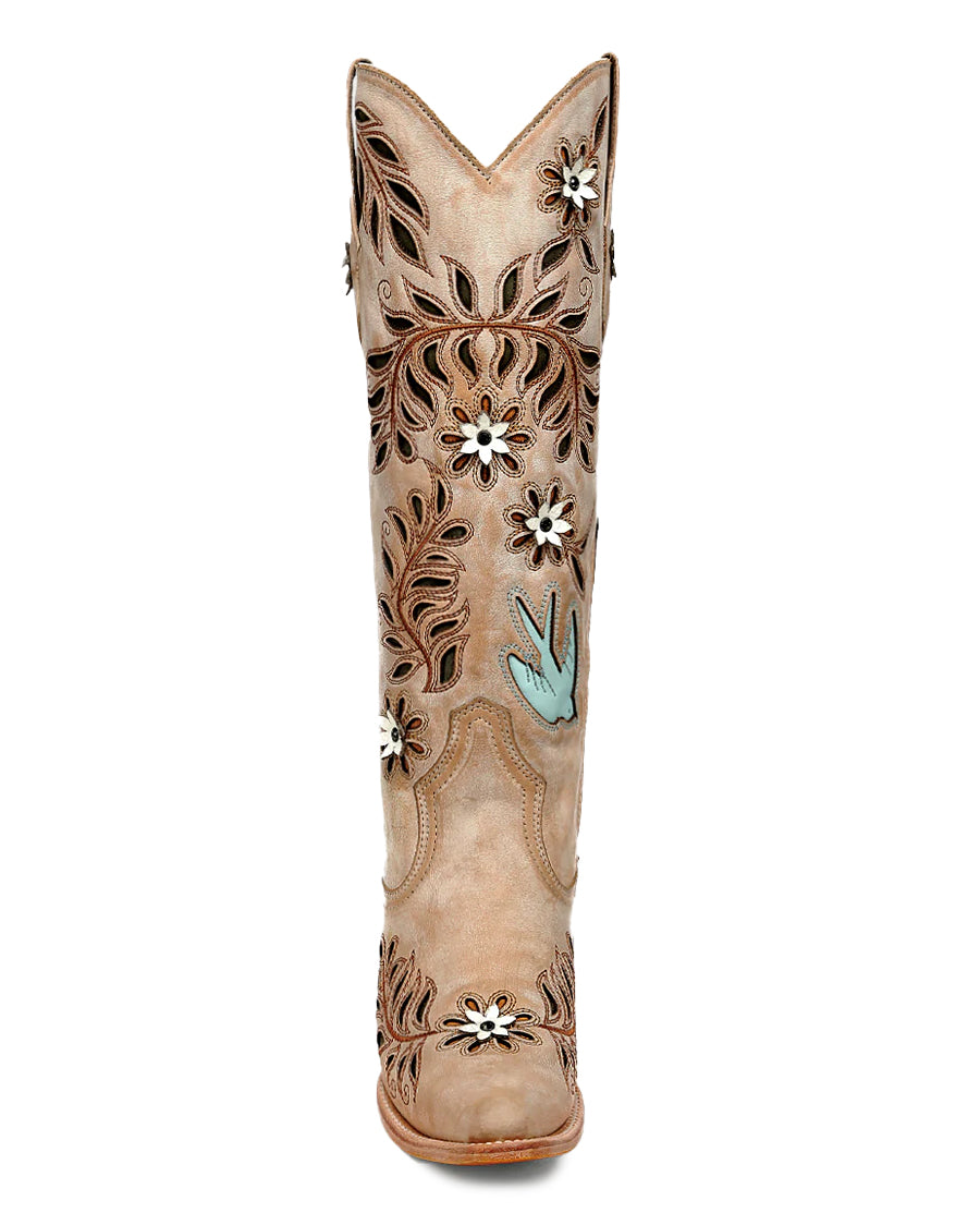 Women's Floral Day Tall Western Boots - Z5429