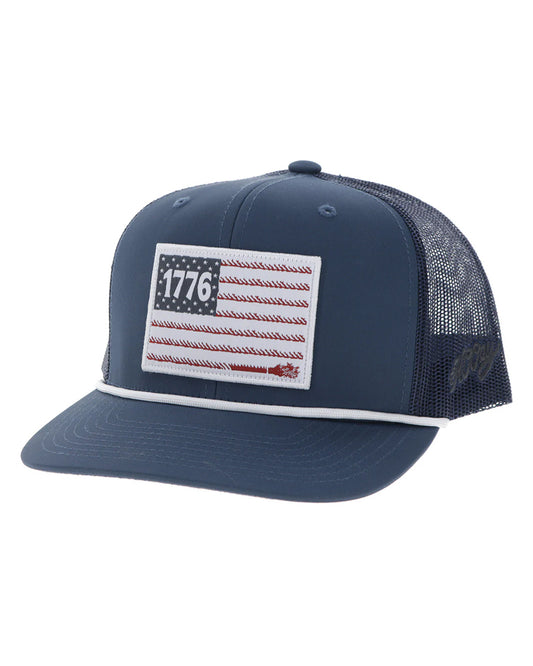 1776 Liberty Roper Navy 6-Panel Trucker Cap - 2655T-Nv