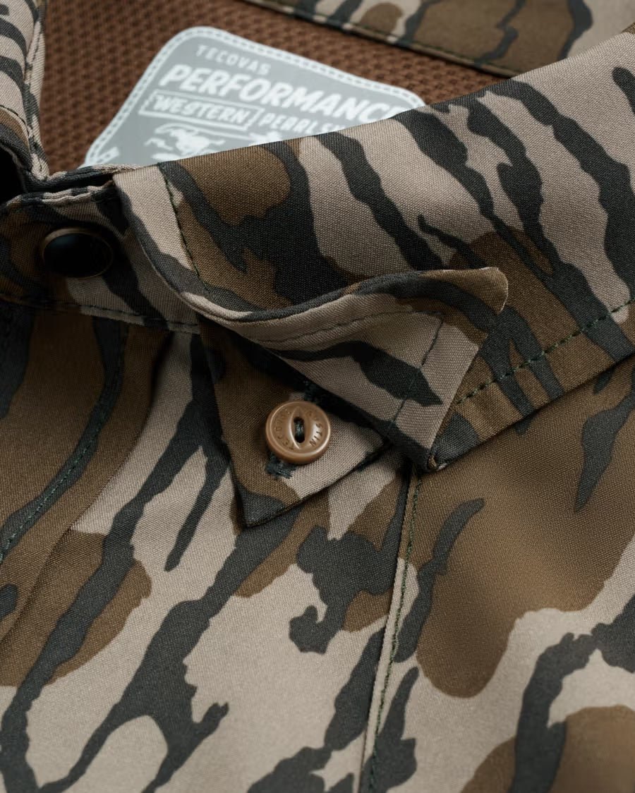 Men's Tecovas X Mossy Oak Short Sleeve Performance Western Shirt - 61103-Mob