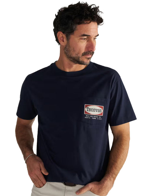 Men's Oval Tecovas Pocket Short Sleeve Tee Shirt - 61122-Nvr by Tecovas from Skip’s Western Outfitters | TEC-61122-NVR-S