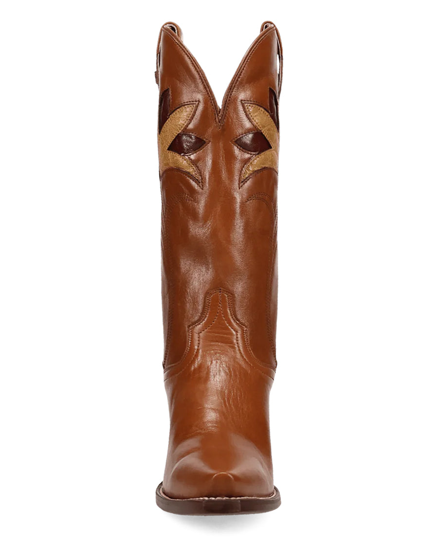 Women's Marsala Leather Western Boots - Dp7174