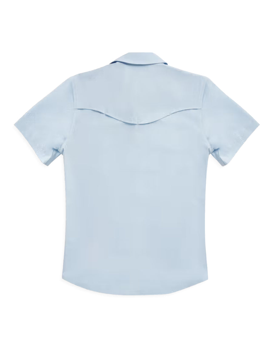Men's Performance Western Pearl Snap Short Sleeve Shirt - 40364-Sky