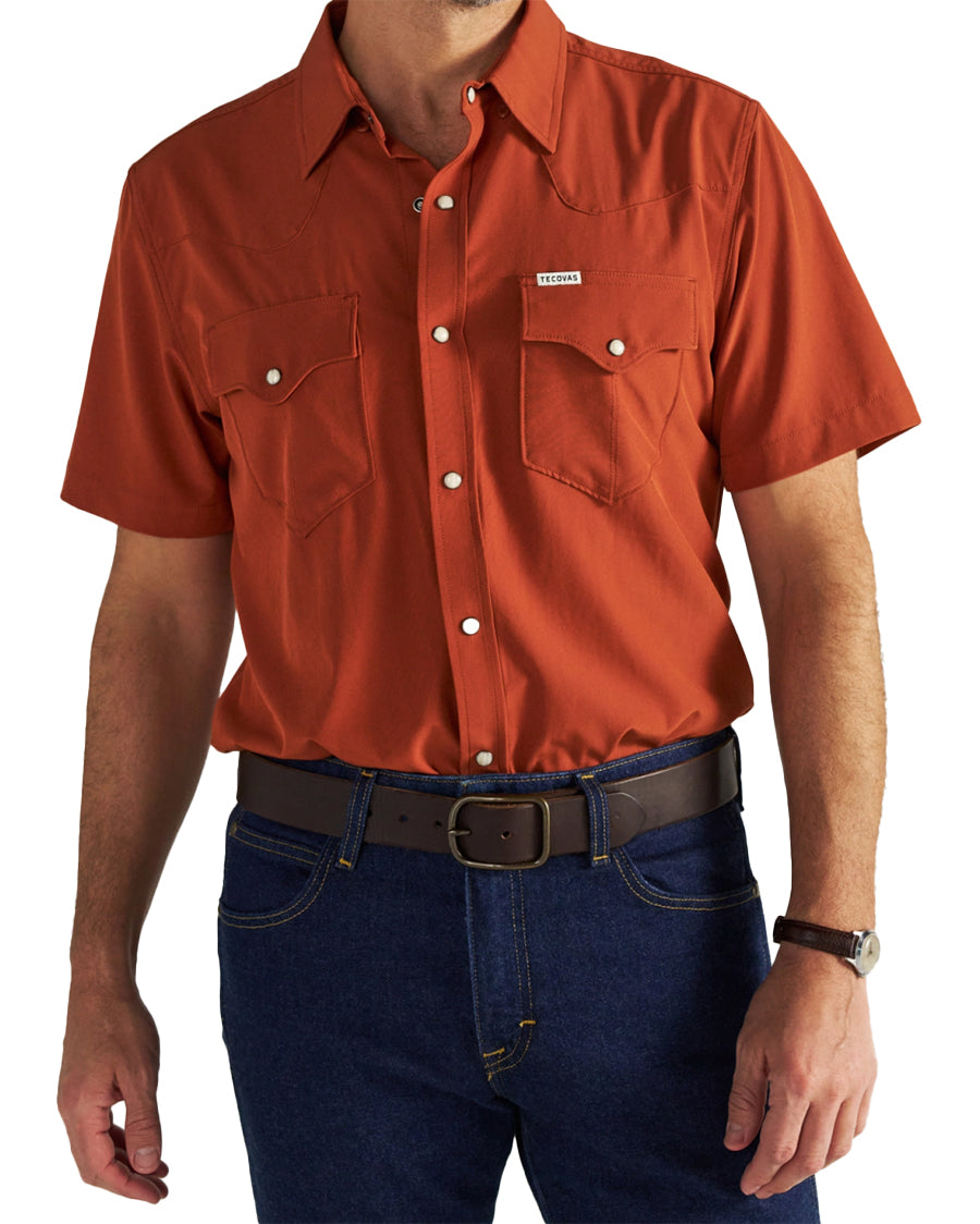 Men's Performance Western Pearl Snap Short Sleeve Shirt - 40364-Orr