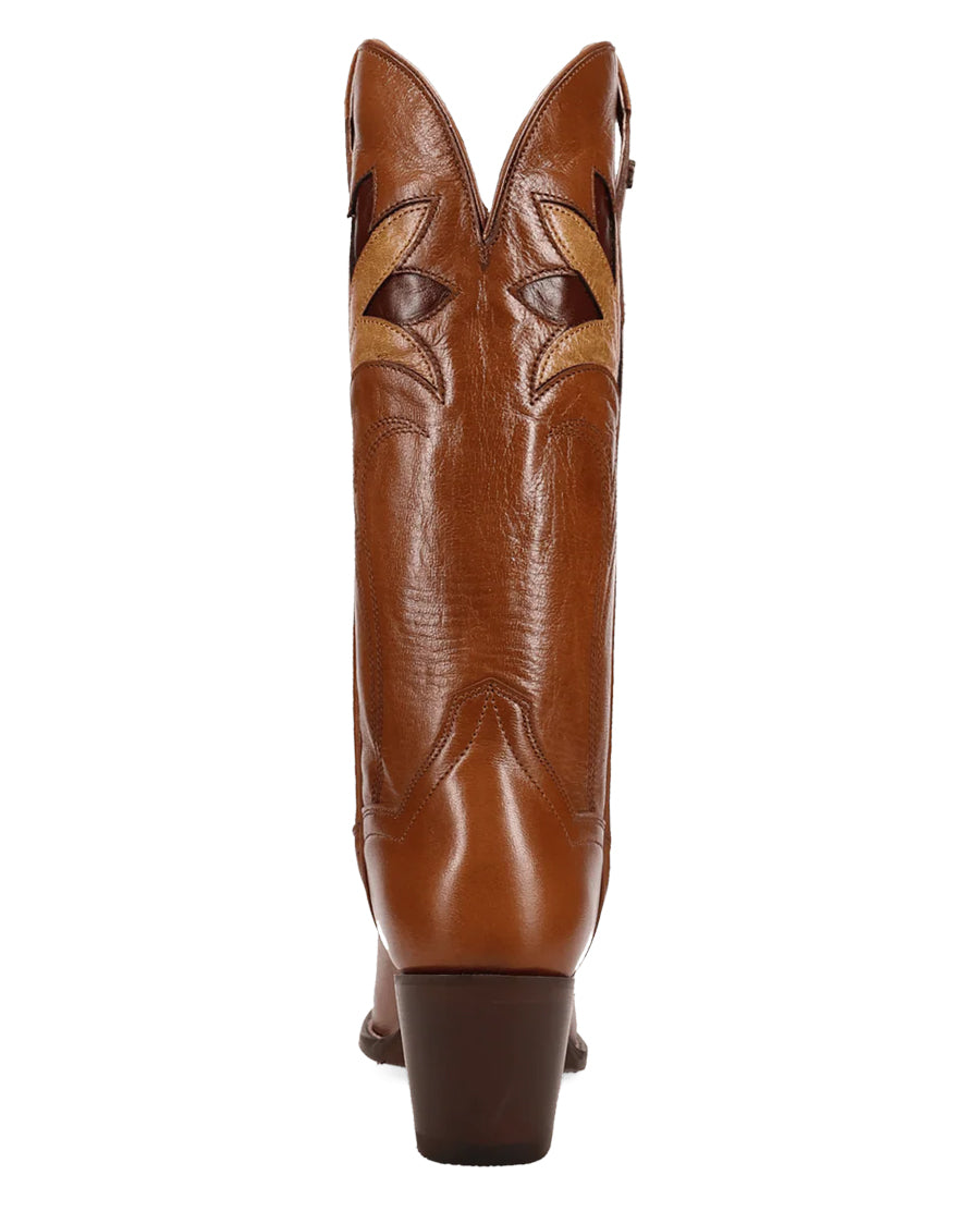 Women's Marsala Leather Western Boots - Dp7174