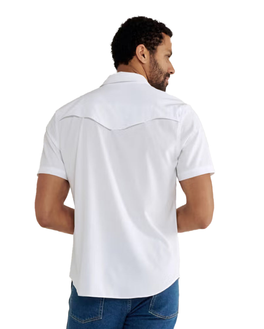 Men's Performance Short Sleeve Western Pearl Snap Shirt - 40364-Wht