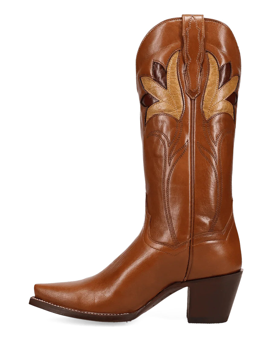Women's Marsala Leather Western Boots - Dp7174