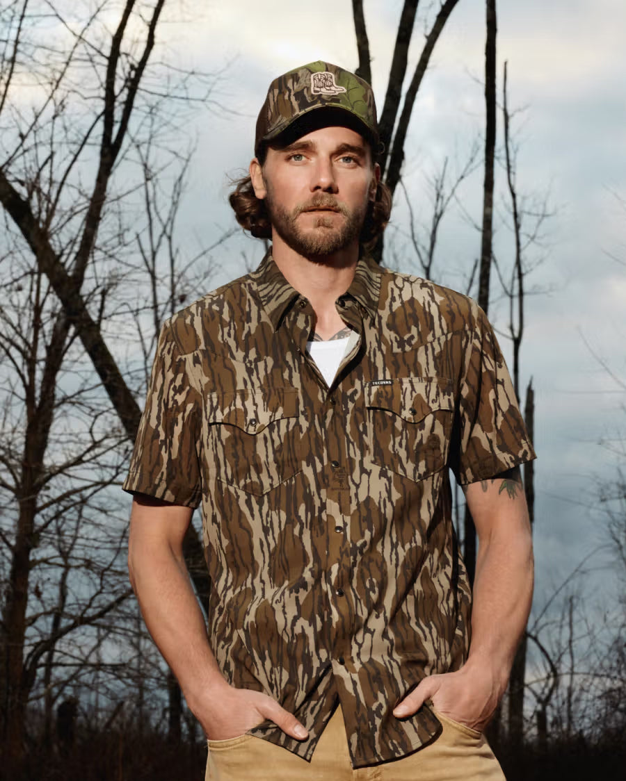 Men's Tecovas X Mossy Oak Short Sleeve Performance Western Shirt - 61103-Mob