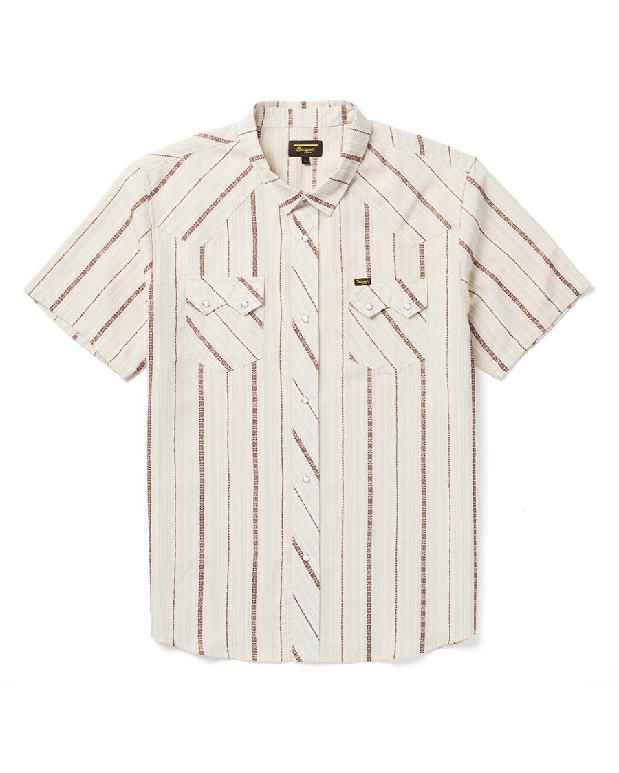 Men's Sawtoof Shirt - Mssp26Sawtwht by Seager from Skip’s Western Outfitters | SEA-MSSP26SAWTWHT-S-AZTECA-TILE