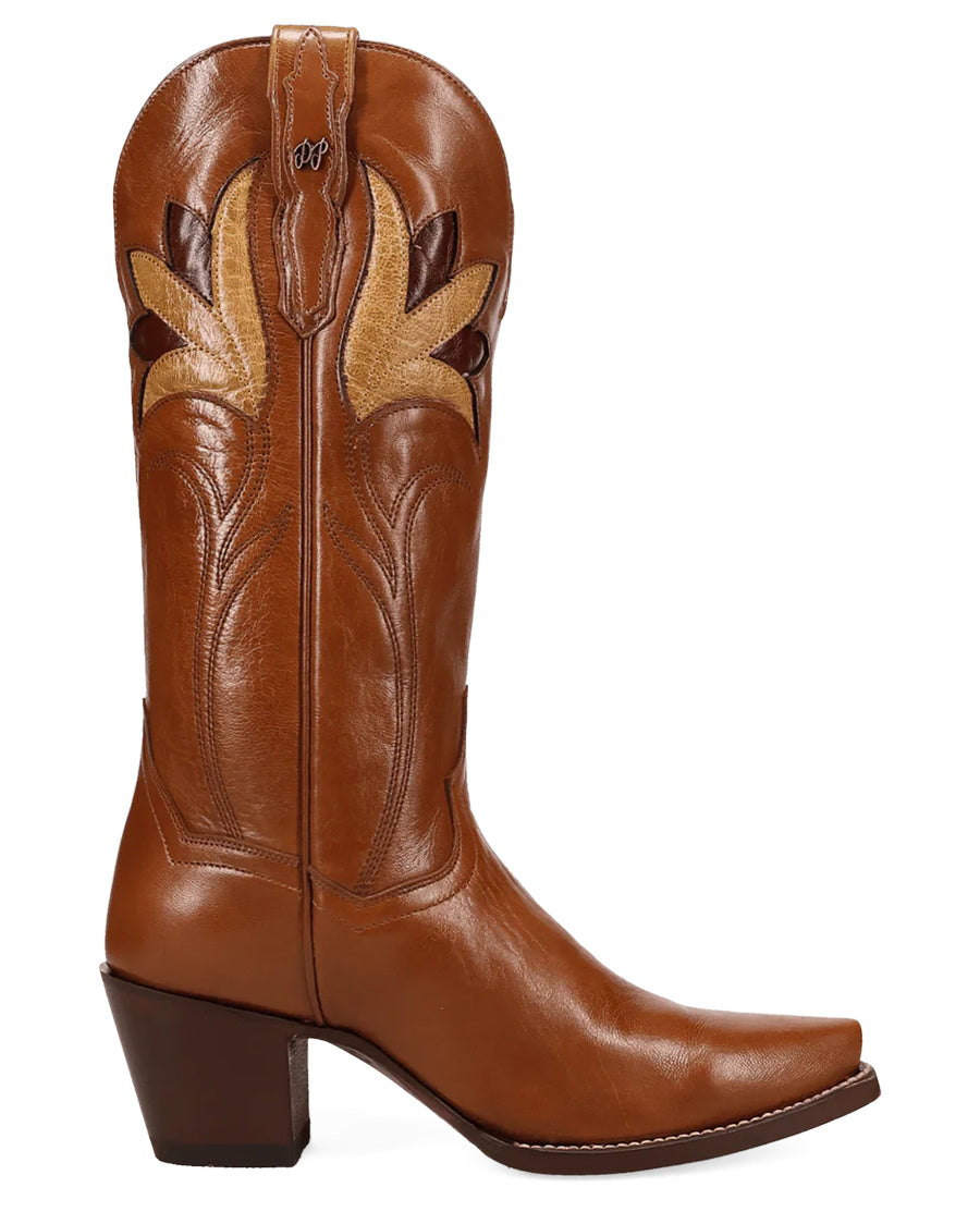 Women's Marsala Leather Western Boots - Dp7174