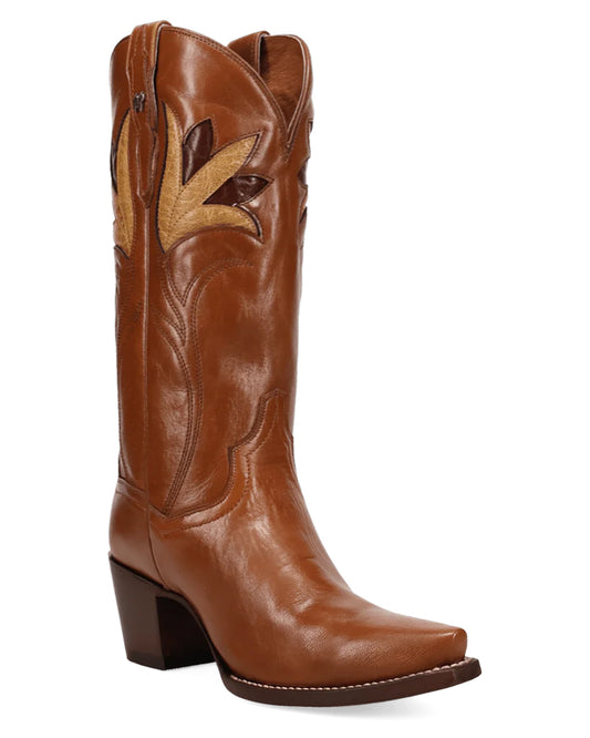 Women's Marsala Leather Western Boots - Dp7174