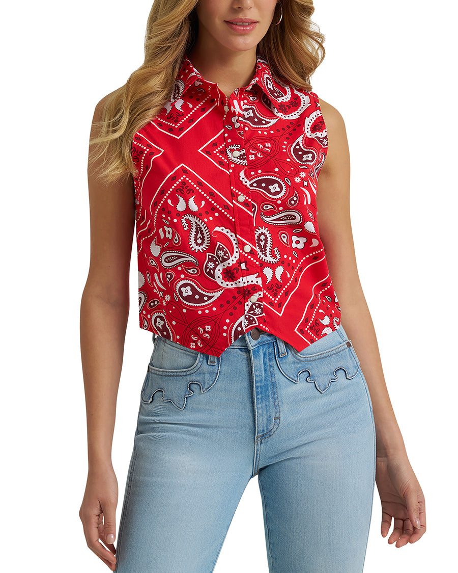 Women's Retro® Americana Sleeveless Snap Shirt - 112379495