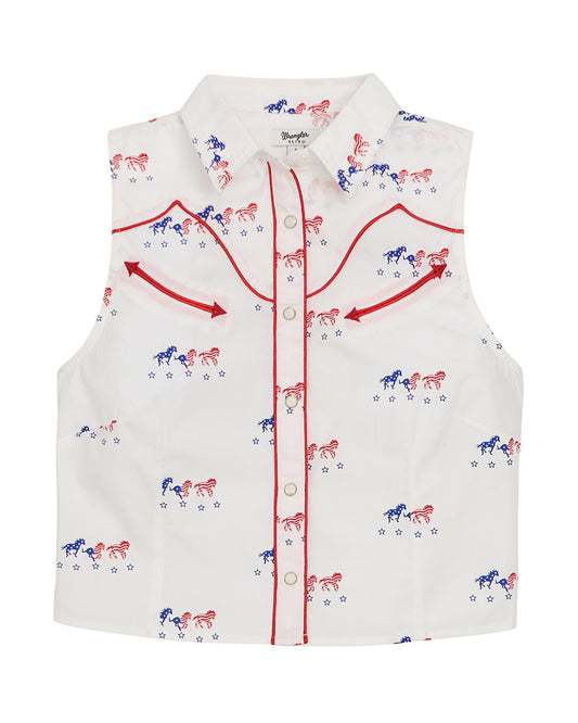 Women's Retro® Americana Sleeveless Snap Shirt - 112379496