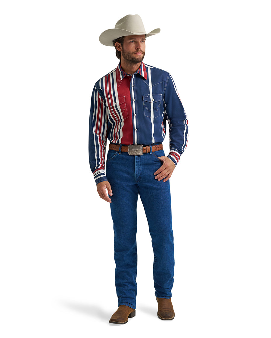 Men's Vintage Inspired Long Sleeve Shirt - 112375916