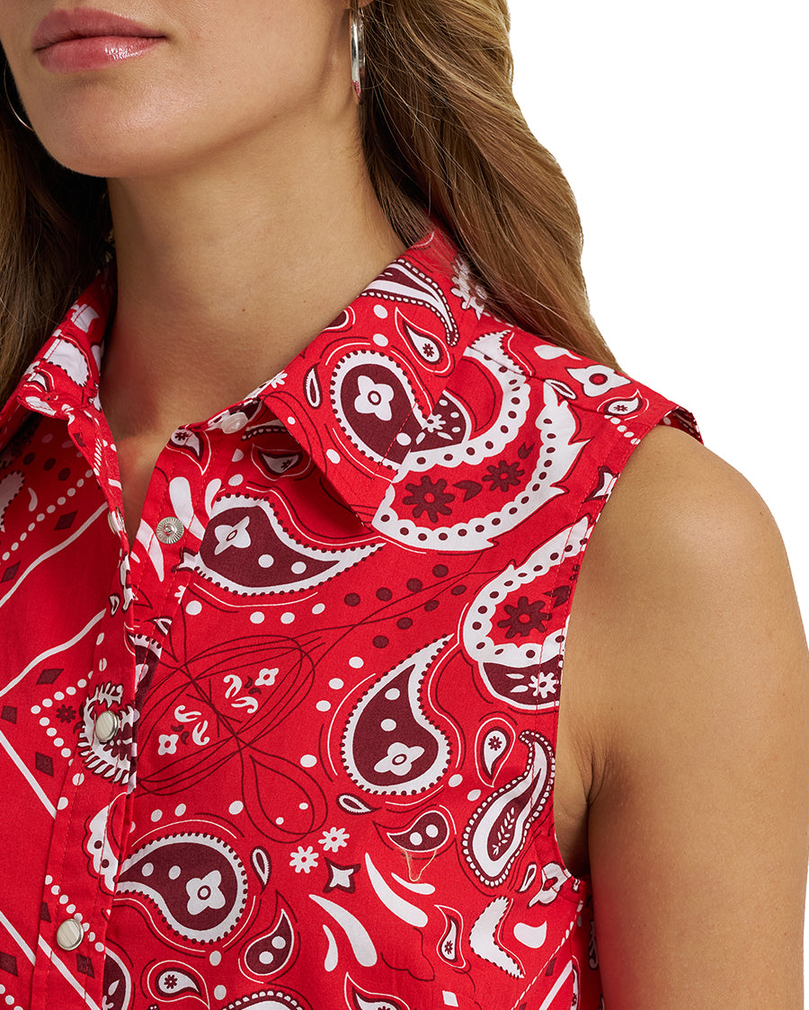 Women's Retro® Americana Sleeveless Snap Shirt - 112379495