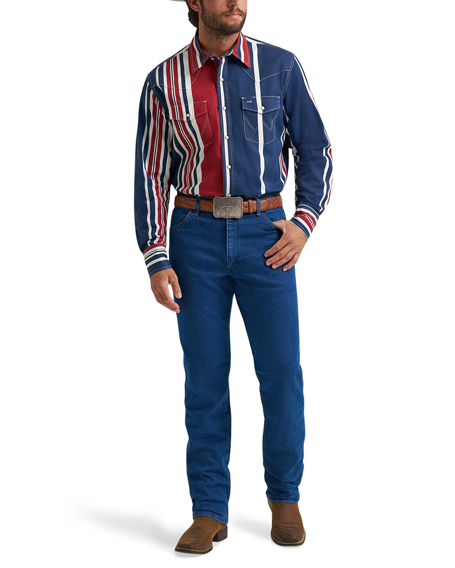 Men's Vintage Inspired Long Sleeve Shirt - 112375916