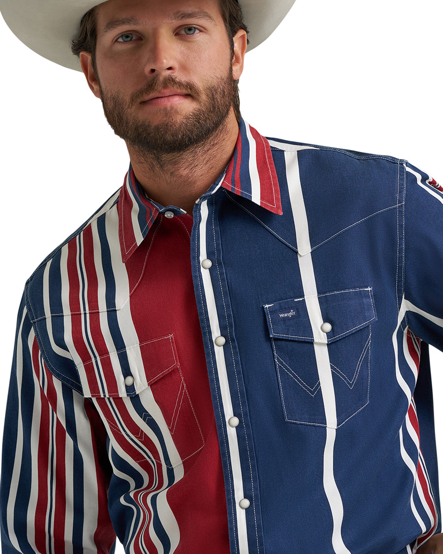 Men's Vintage Inspired Long Sleeve Shirt - 112375916