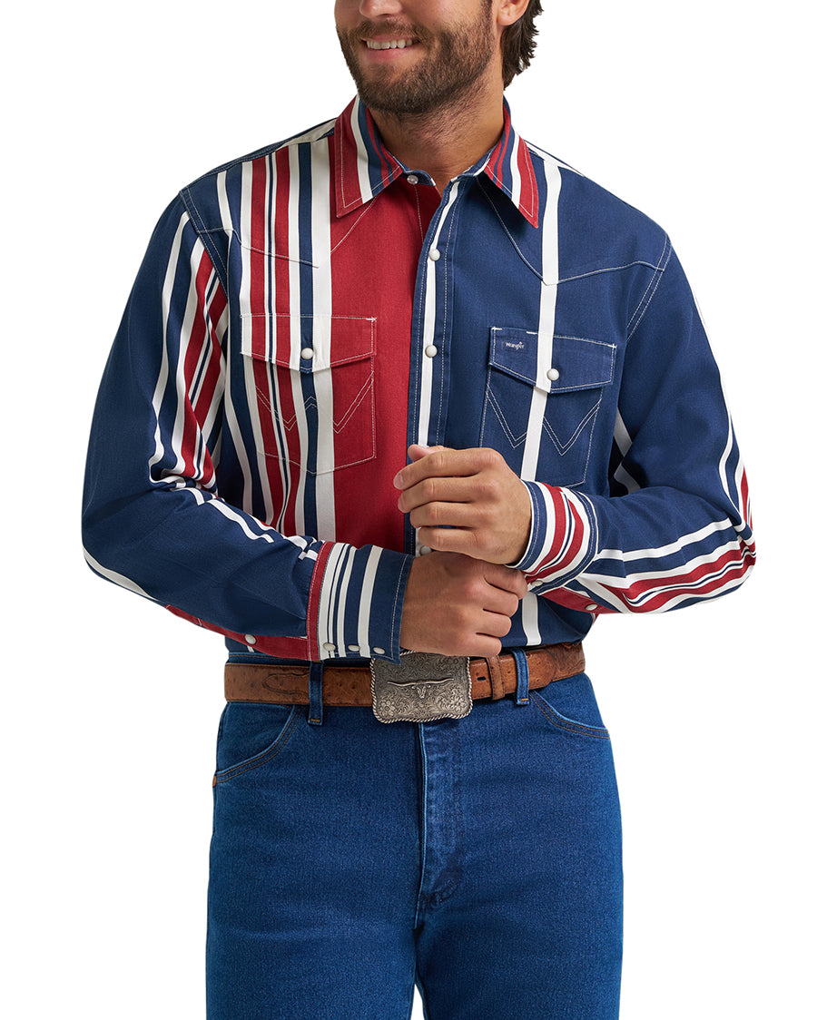 Men's Vintage Inspired Long Sleeve Shirt - 112375916