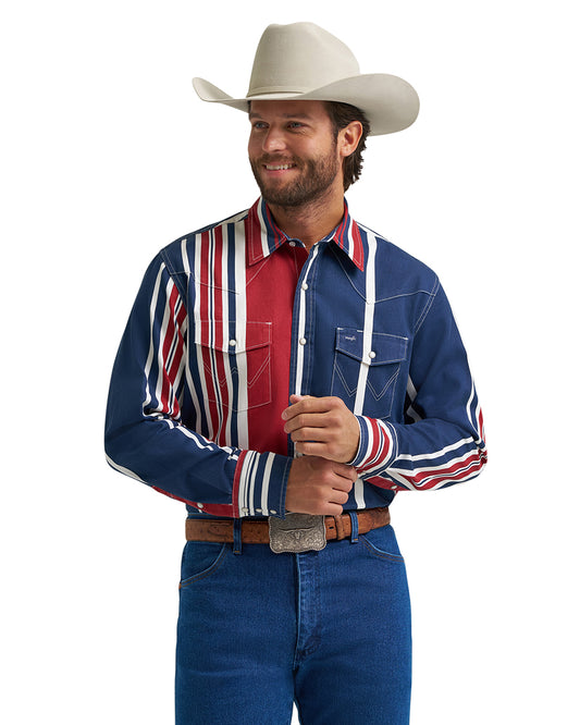 Men's Vintage Inspired Long Sleeve Shirt - 112375916