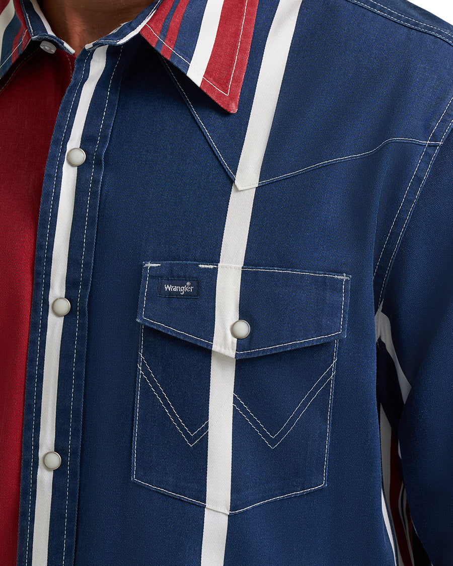 Men's Vintage Inspired Long Sleeve Shirt - 112375916