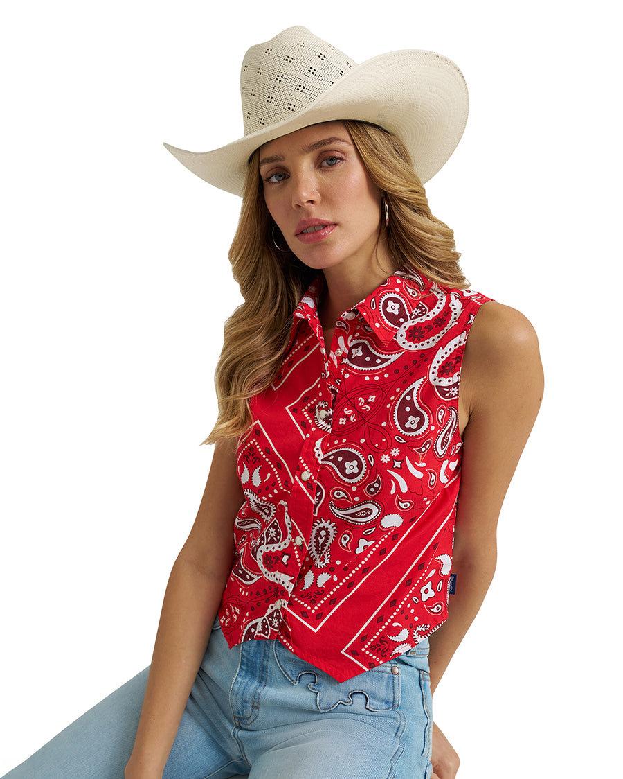 Women's Retro® Americana Sleeveless Snap Shirt - 112379495