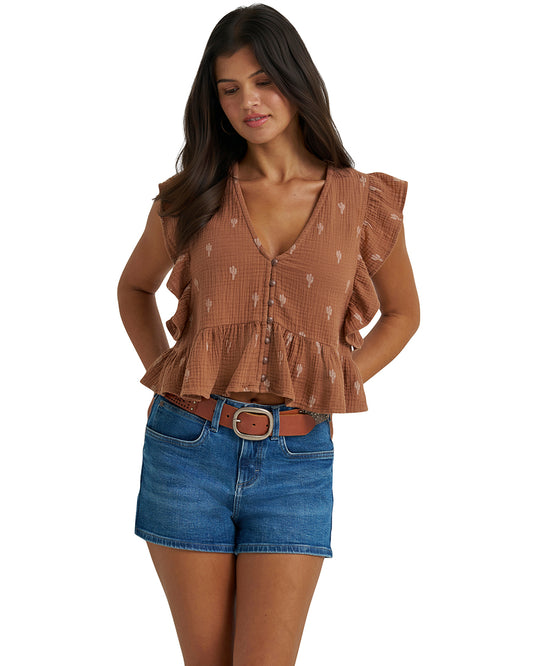 Women's Retro® Vintage Flutter Sleeve Blouse - 112380602