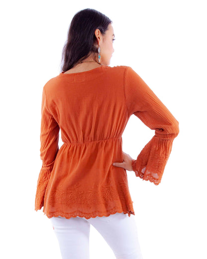 Women's Peruvian Cotton Bell Sleeve Top