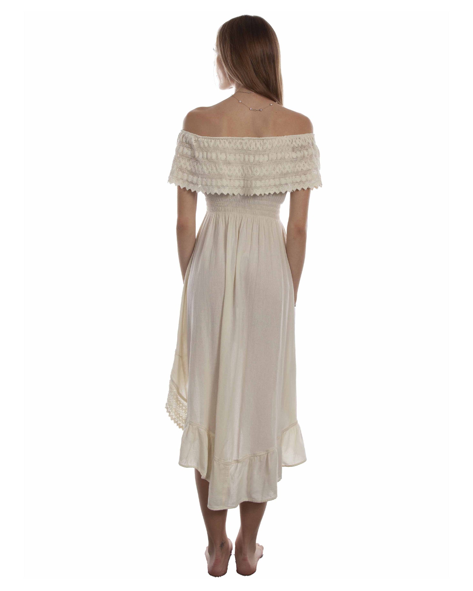 Scully - Womens Off Shoulder Hi/Lo Dress - Medium / Vanilla Scully - Womens Off Shoulder Hi/Lo Dress - Medium / Vanilla