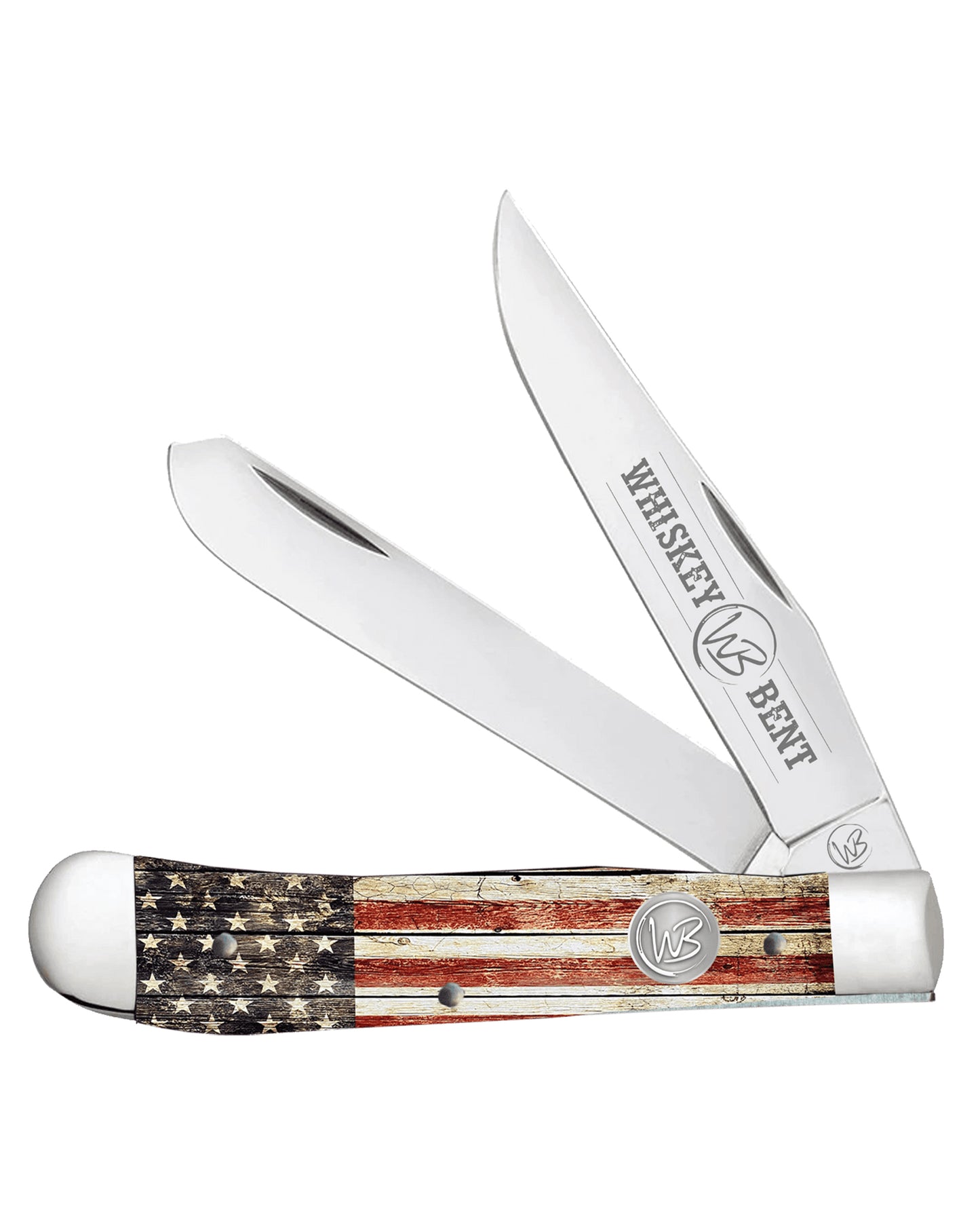 Patriot Acrylic Trapper Knife - Wb11-18 by Whiskey Bent Knives from Skip’s Western Outfitters | WBK-WB11-18-PATRIOT