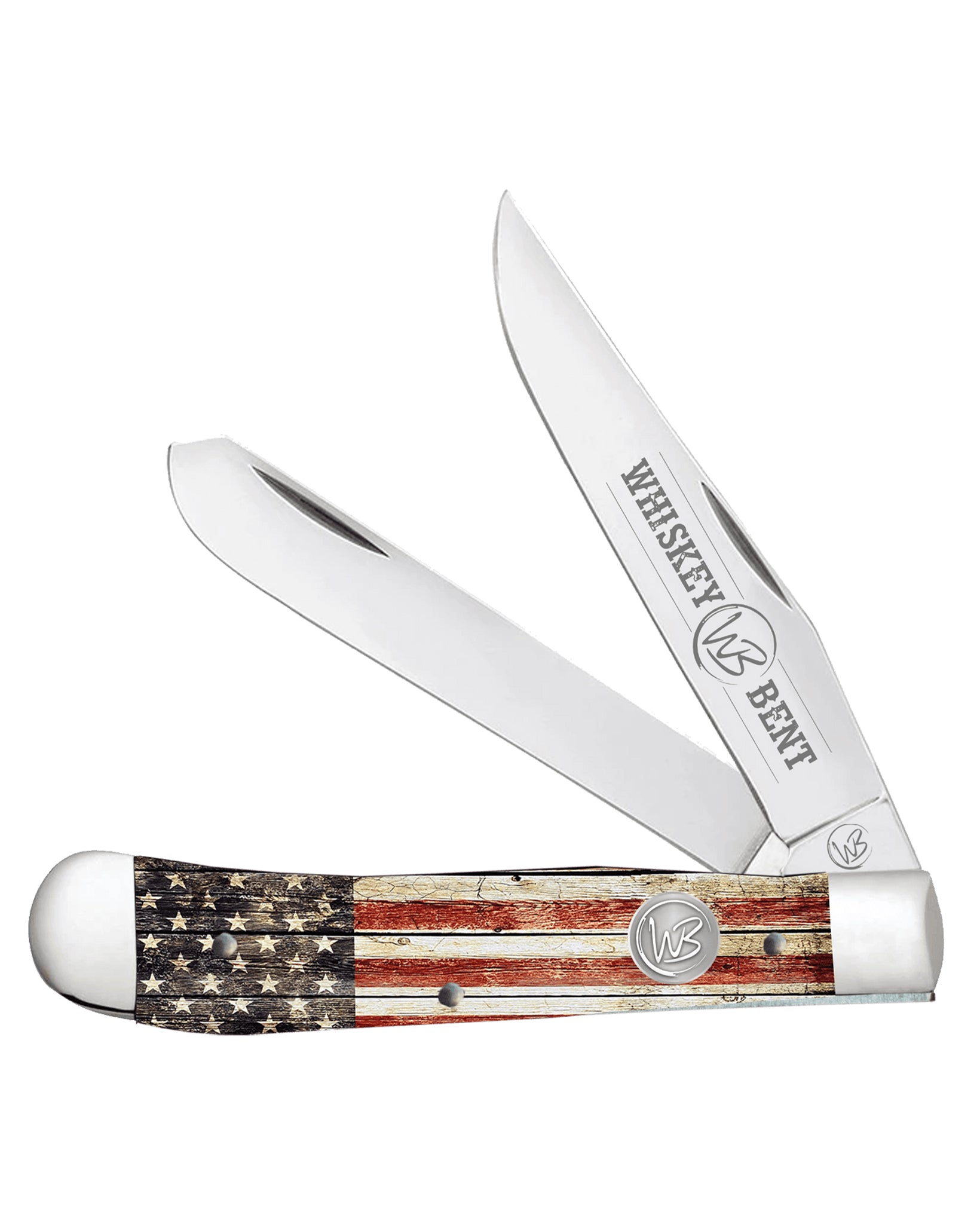 Patriot Acrylic Trapper Knife - Wb11-18 by Whiskey Bent Knives from Skip’s Western Outfitters | WBK-WB11-18-PATRIOT
