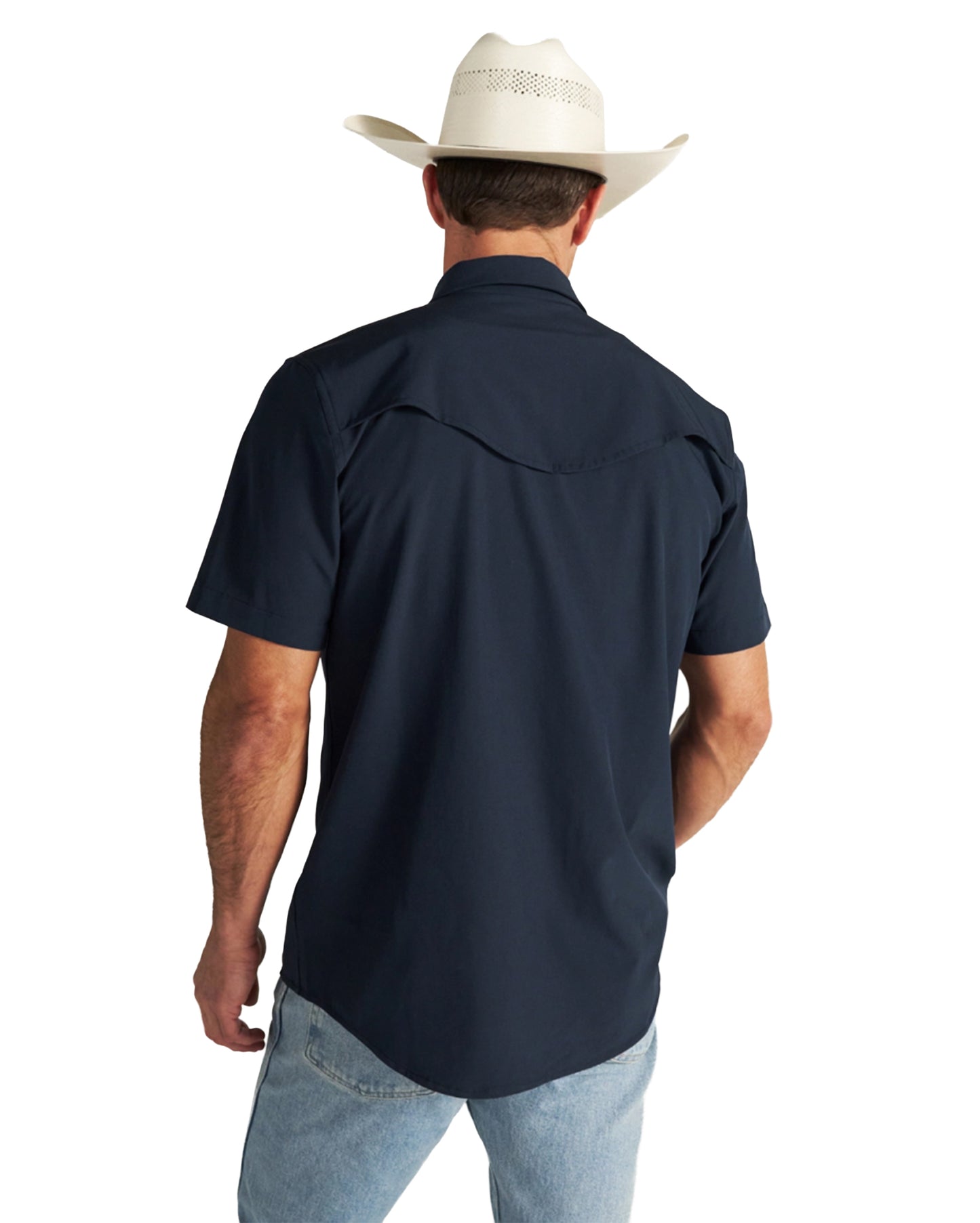 Men's Performance Western Pearl Snap Short Sleeve Shirt - 40364-Nav