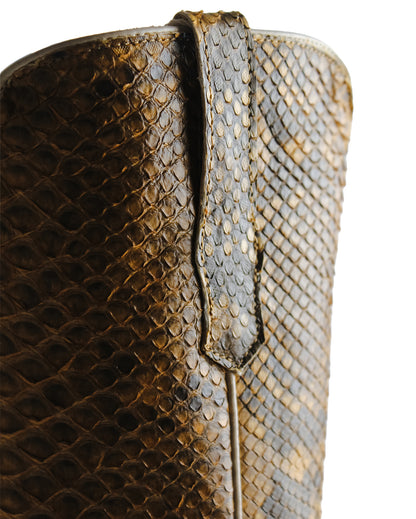 Women's Champagne Tall Exotic Western Boots - Rwl7212-1